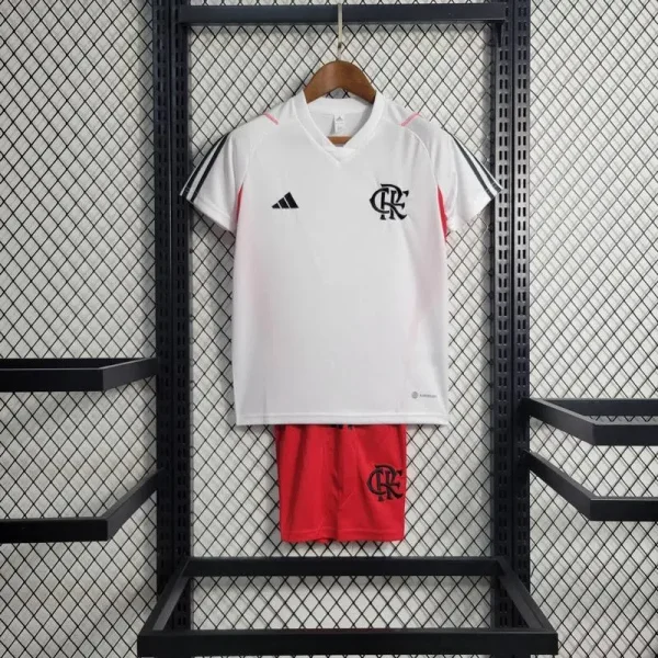 Flamengo 2023/24 White Kids Jersey And Shorts Kit