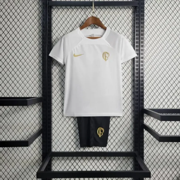 Corinthians 2023/24 White Kids Jersey And Shorts Kit