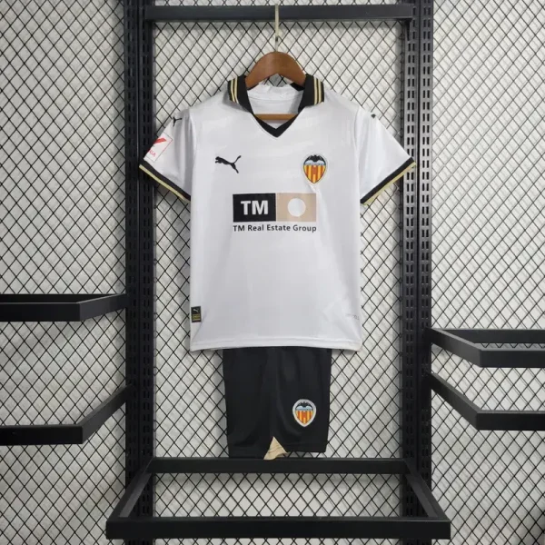Valencia CF 2023/24 Home Kids Jersey And Shorts Kit