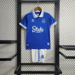 Everton 2023/24 Home Kids Jersey And Shorts Kit