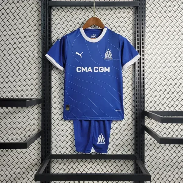 Olympique Marseille 2023/24 Away Kids Jersey And Shorts Kit