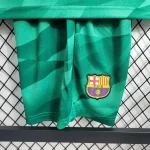 Barcelona 2023/24 Green Goalkeeper Kids Jersey And Shorts Kit