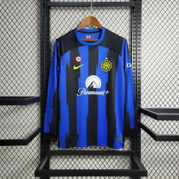 Inter Milan 2023/24 Home Long Sleeves Jersey With AD
