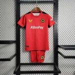 Wolves 2023/24 Away Kids Jersey And Shorts Kit