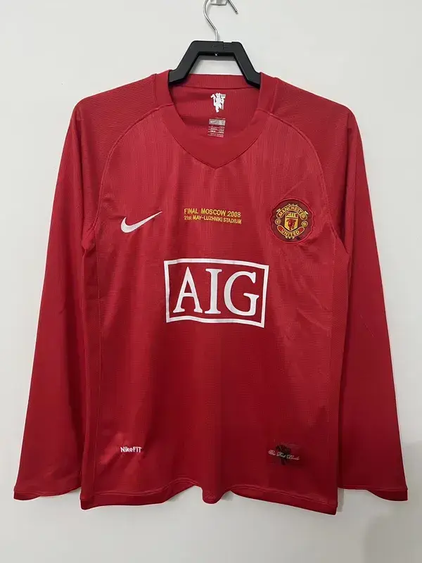 Manchester United 2008 Home Long Sleeves Retro Jersey