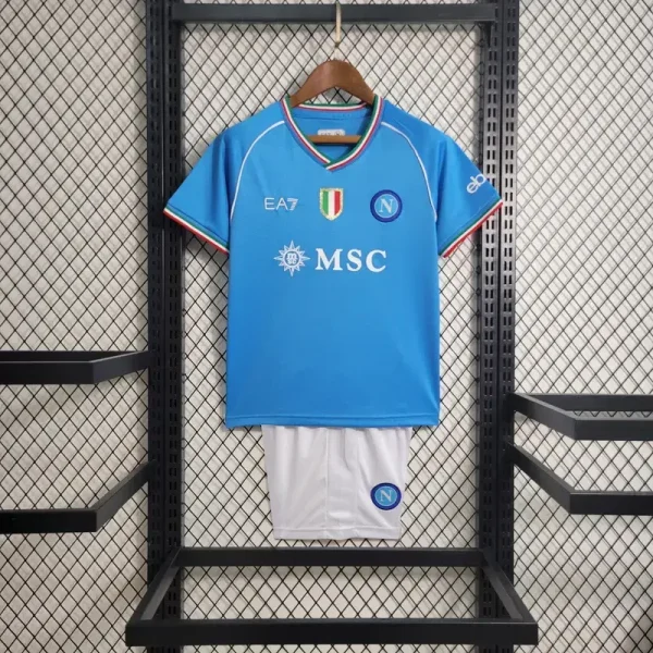 Napoli 2023/24 Home Kids Jersey And Shorts Kit