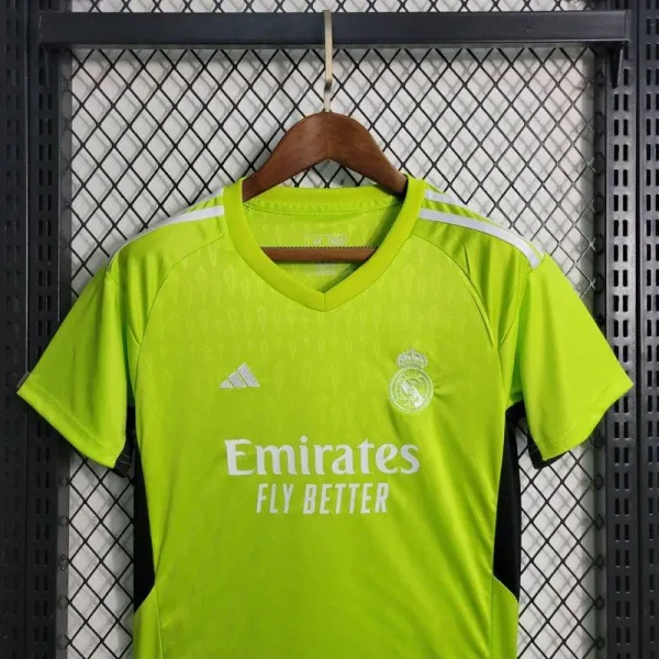 Real Madrid 2023/24 Green Goalkeeper Kids Jersey And Shorts Kit
