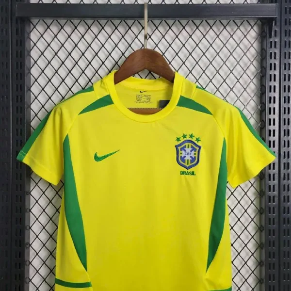 Brazil 2002 Home Kids Jersey And Shorts Kit
