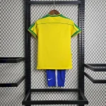 Brazil 1998 Home Kids Jersey And Shorts Kit