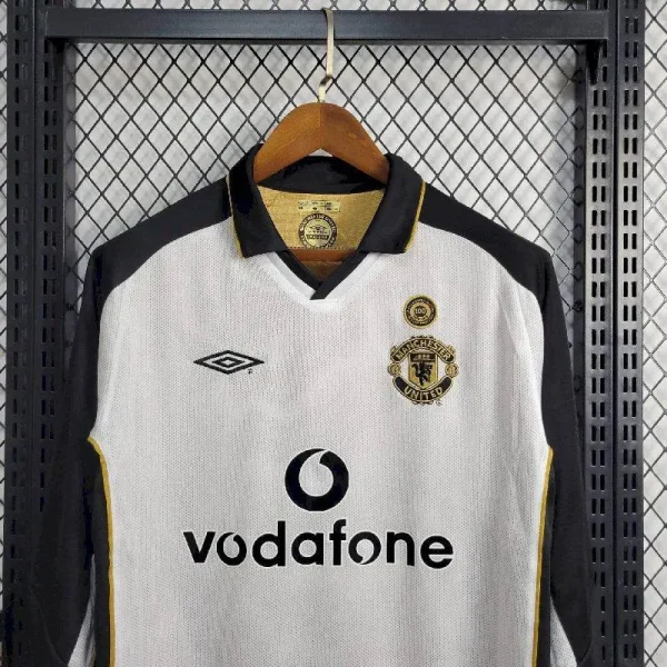Manchester United 2001/2002 Centenary Reversible Away And Third Long Sleeves Retro Jersey
