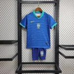 Brazil 2024/25 Away Kids Jersey And Shorts Kit