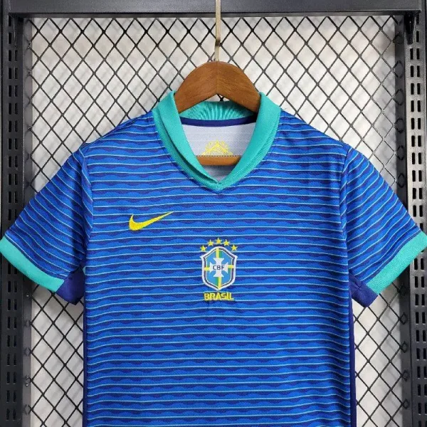 Brazil 2024/25 Away Kids Jersey And Shorts Kit