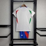 Italy 2024/25 Euro Away Kids Jersey And Shorts Kit